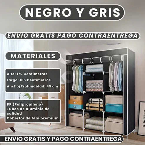 COMBO ARMARIO 3 PUESTOS + ZAPATERO DE 9 NIVELES