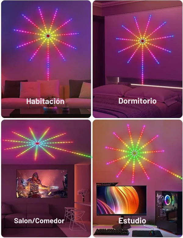 LUCES LED FUEGOS ARTIFICIALES