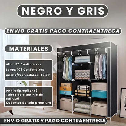 COMBO ARMARIO 3 PUESTOS + ZAPATERO DE 9  NIVELES