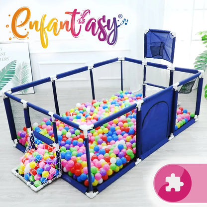 CORRAL EXTRAGRANDE 2 MT CON PUERTA, CESTA Y DOS CANCHAS + OBSEQUIO PELOTAS👶🏼 + ENVÍO GRATIS!
