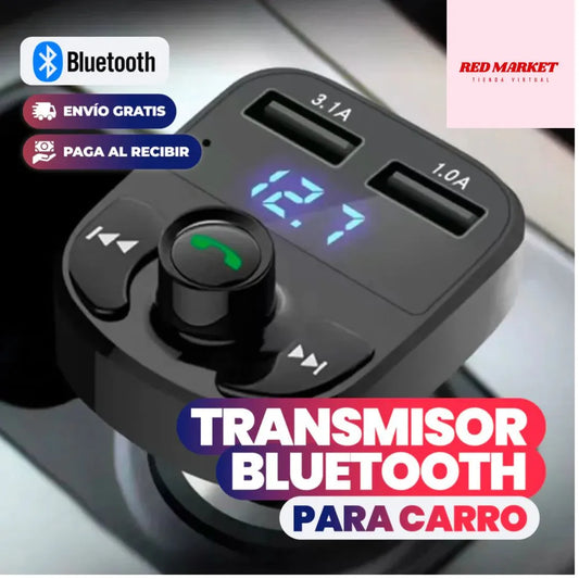 TRANSMISOR BLUETOOTH CON CARGA RÁPIDA PARA CARRO