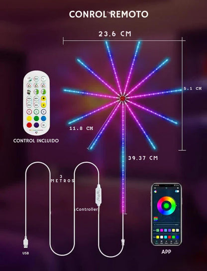 LUCES LED FUEGOS ARTIFICIALES